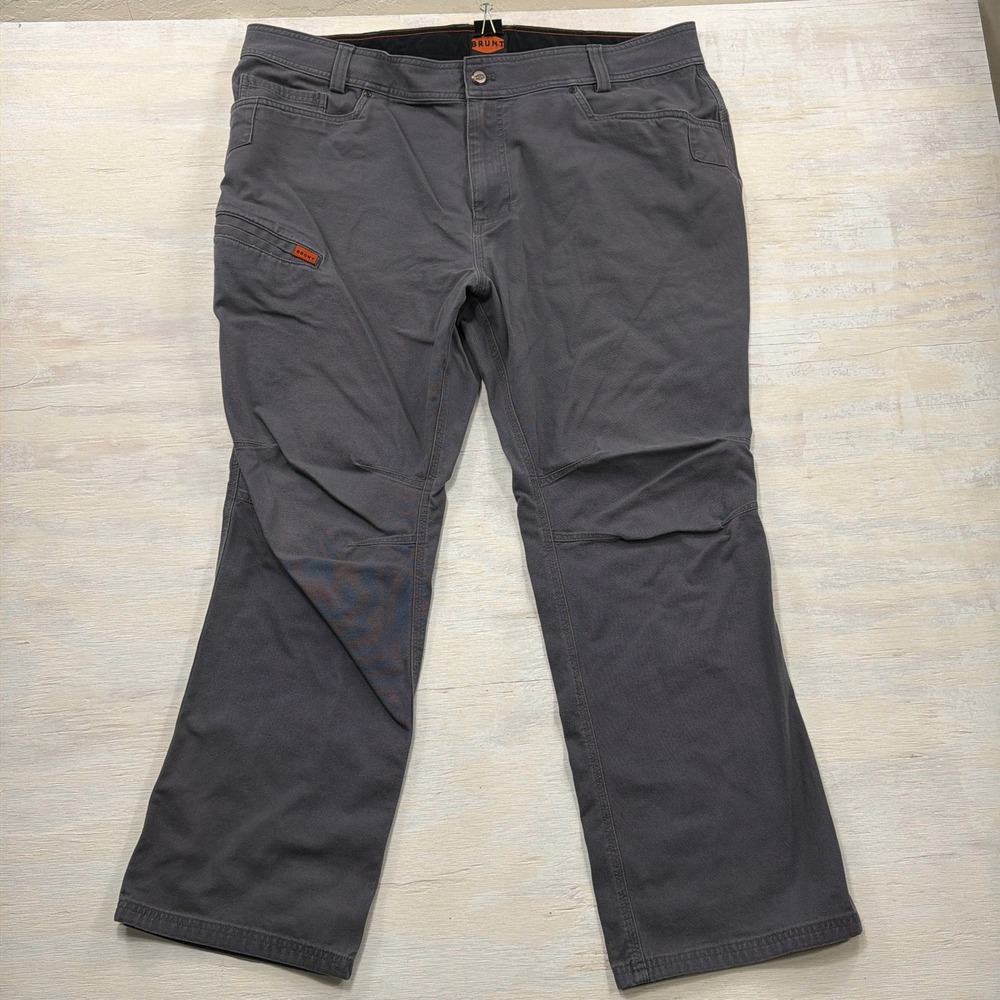 Brunt Workwear Pants 40x30 Reinforced Knee Utility Pocket Grey Mens